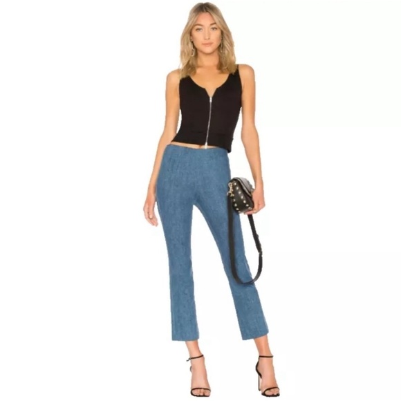 Rag & Bone Hina High Waist Denim Pants Cropped Jeans Flat Front Clean Ambra 8 - Picture 1 of 10